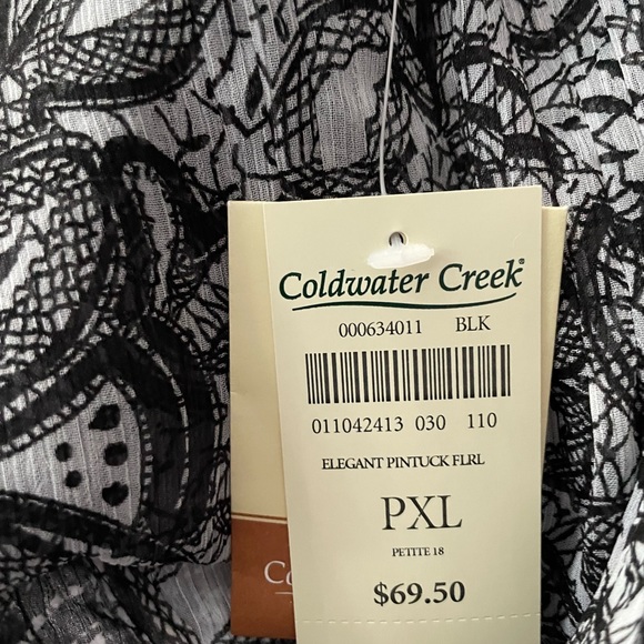 NWT Coldwater Creek sheer blouse - Picture 7 of 10
